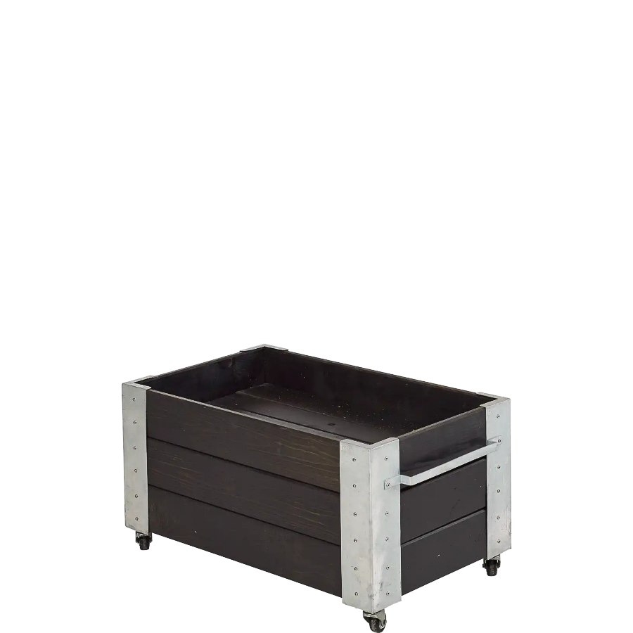 Blomlåda Cubic, 87x50x45 cm, svart/silver