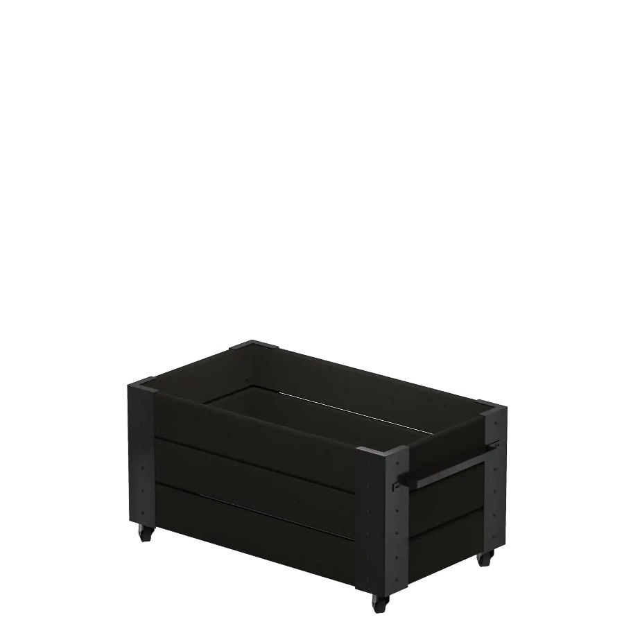 Blomlåda Cubic, 87x50x45 cm, svart/svart