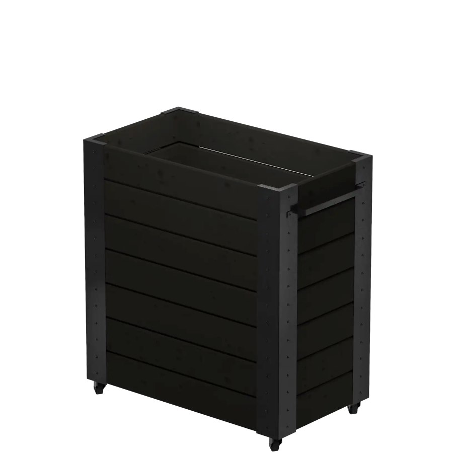 Blomlåda Cubic, 87x50x95 cm, svart/svart