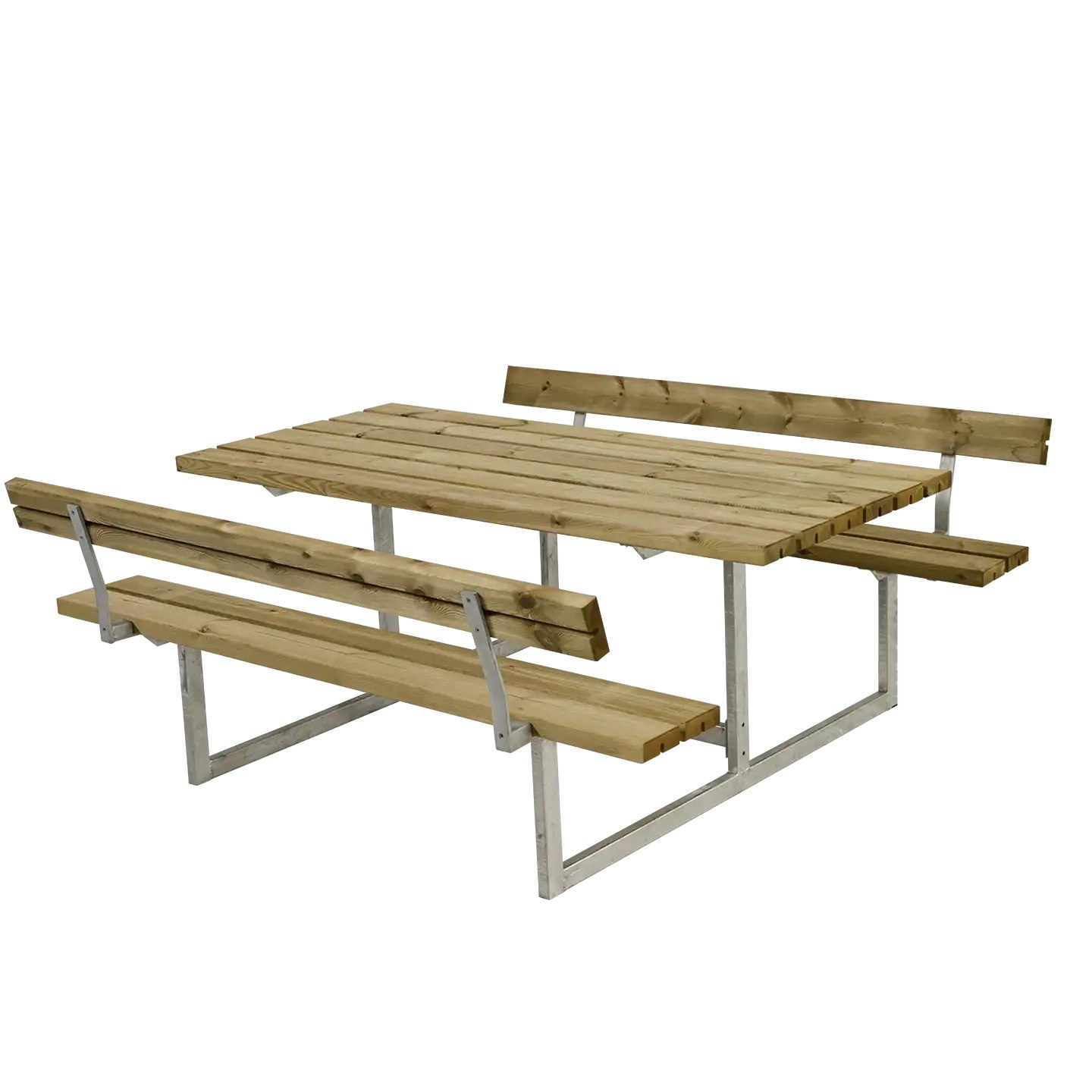 Bänkset Basic, 6-sits, ryggstöd, natur