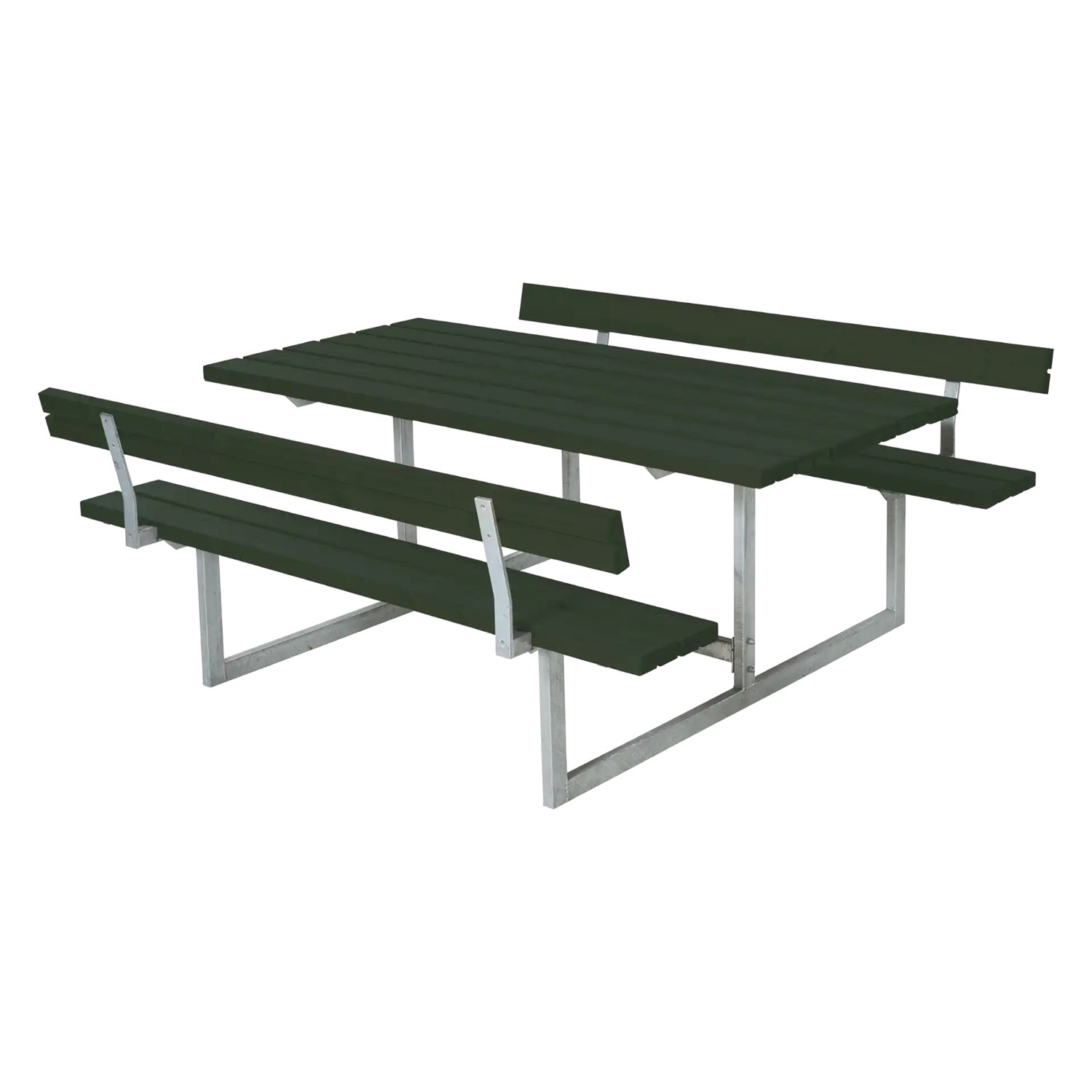 Bänkset Basic, 6-sits, ryggstöd, grön