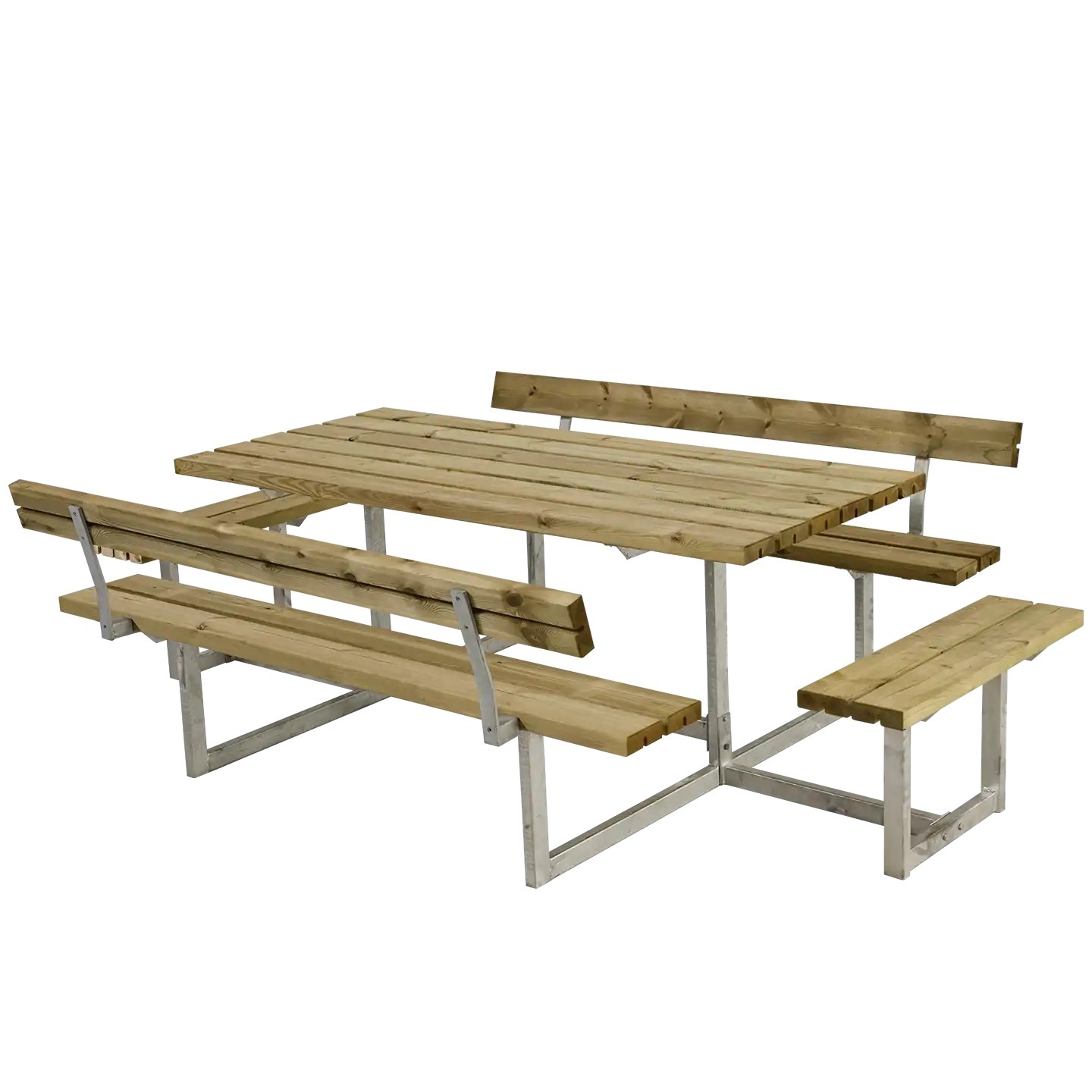 Bänkset Basic, 8-sits, ryggstöd, natur