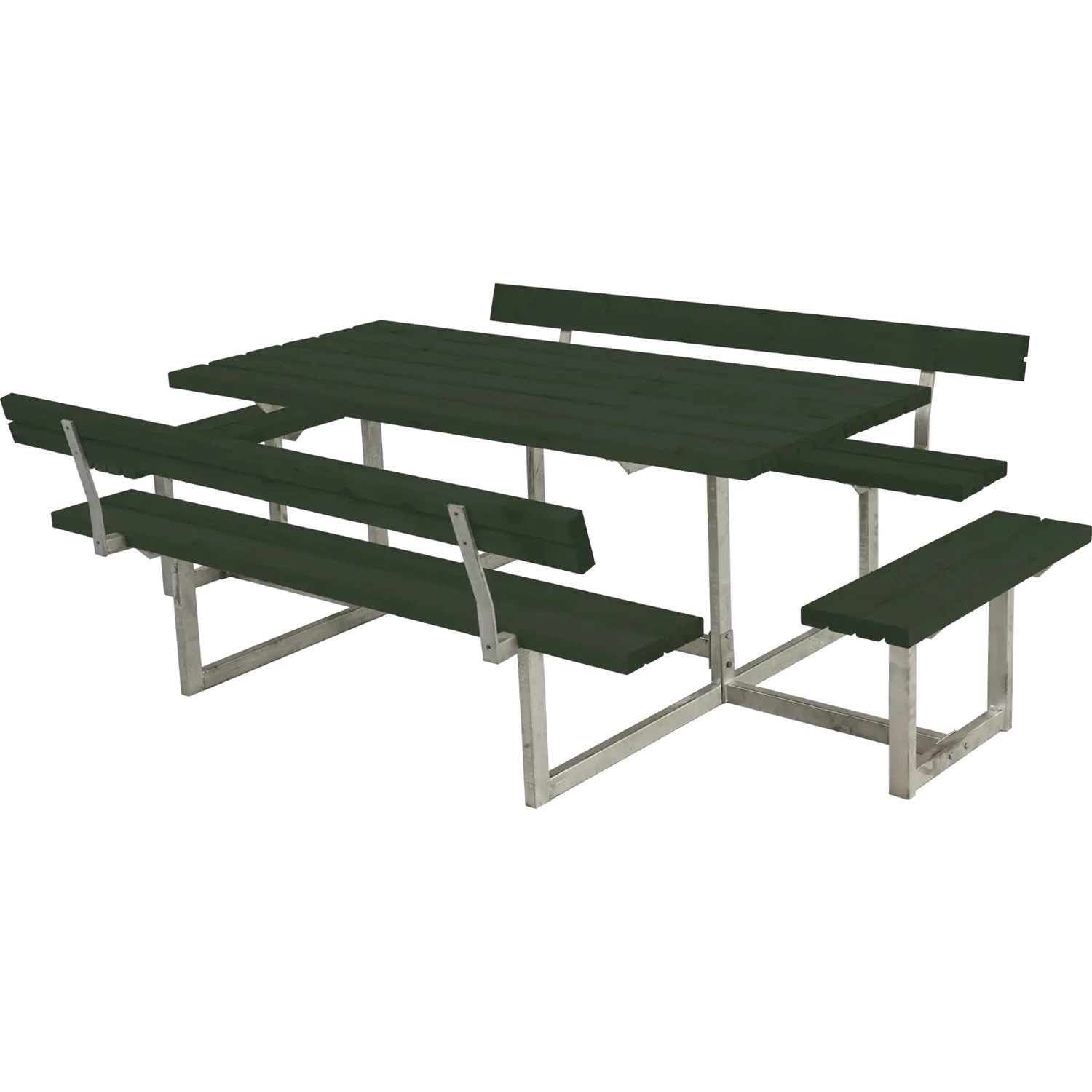Bänkset Basic, 8-sits, ryggstöd, grön