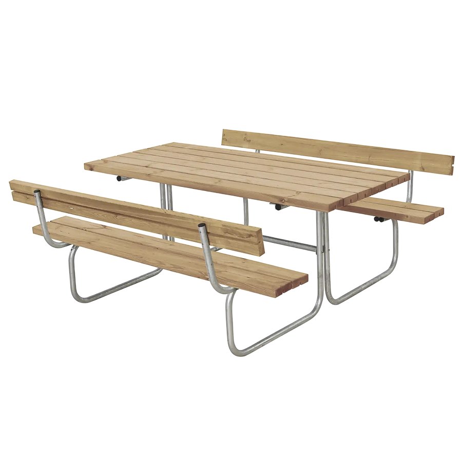 Bänkset Classic, 6-sits, ryggstöd, Thermowood, natur