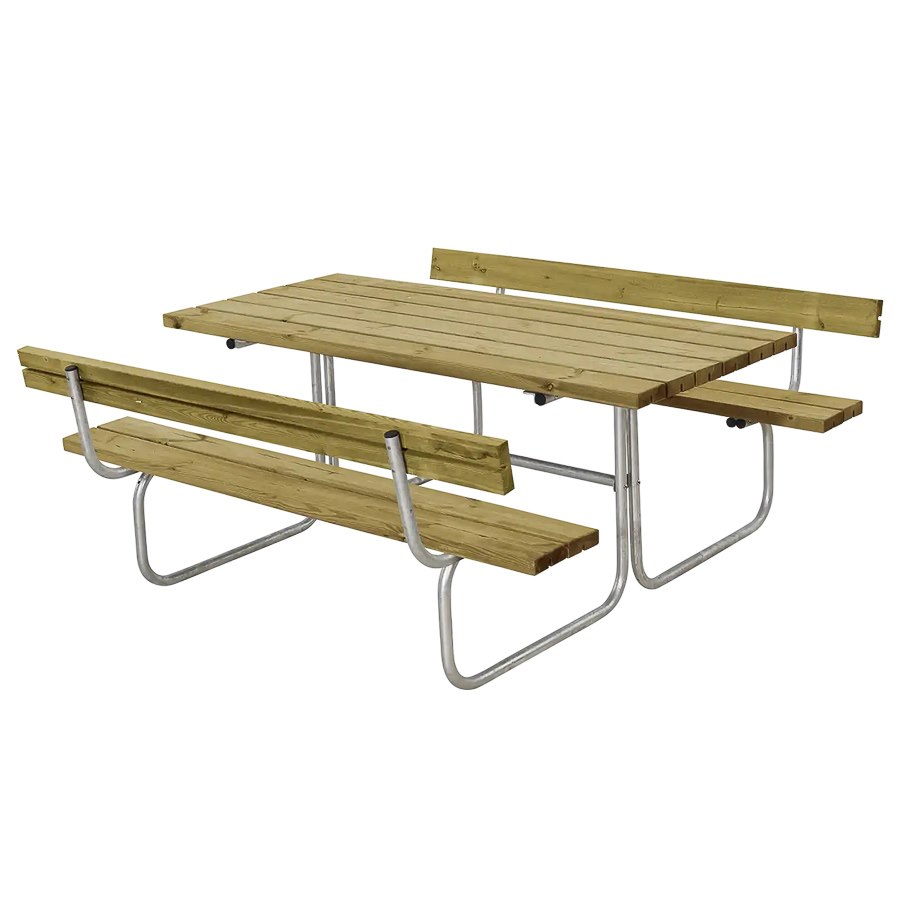 Bänkset Classic, 6-sits, ryggstöd, natur