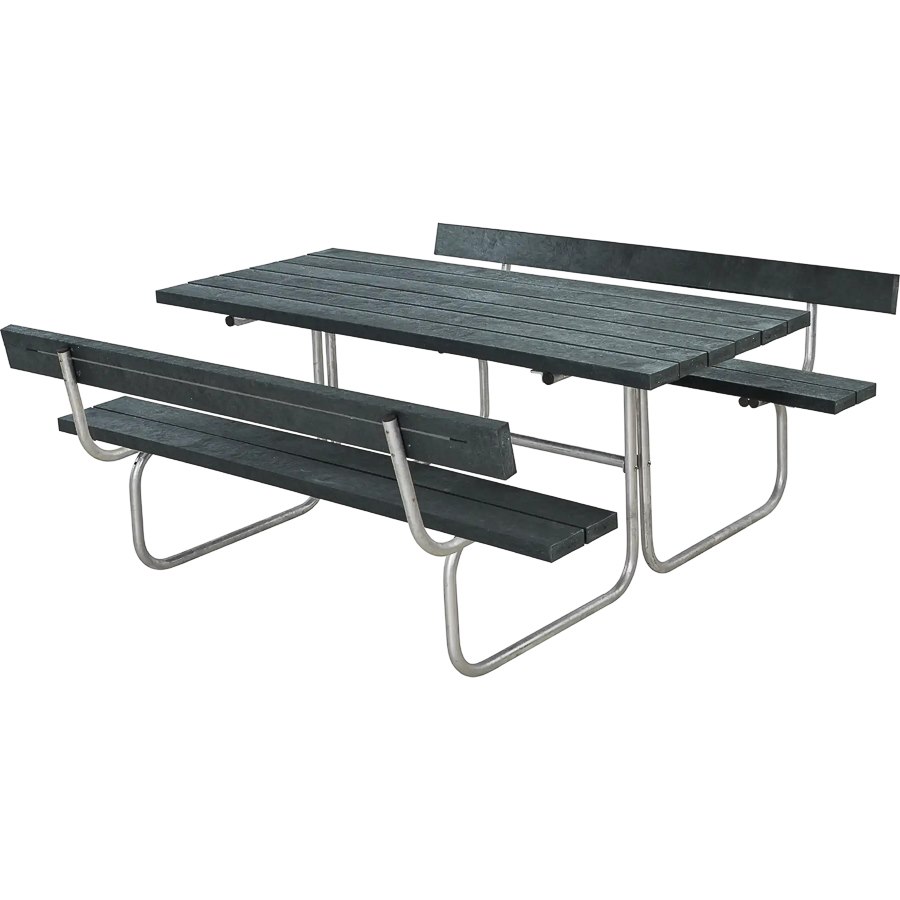 Bänkset Classic, 6-sits, ryggstöd, ReTex, grå