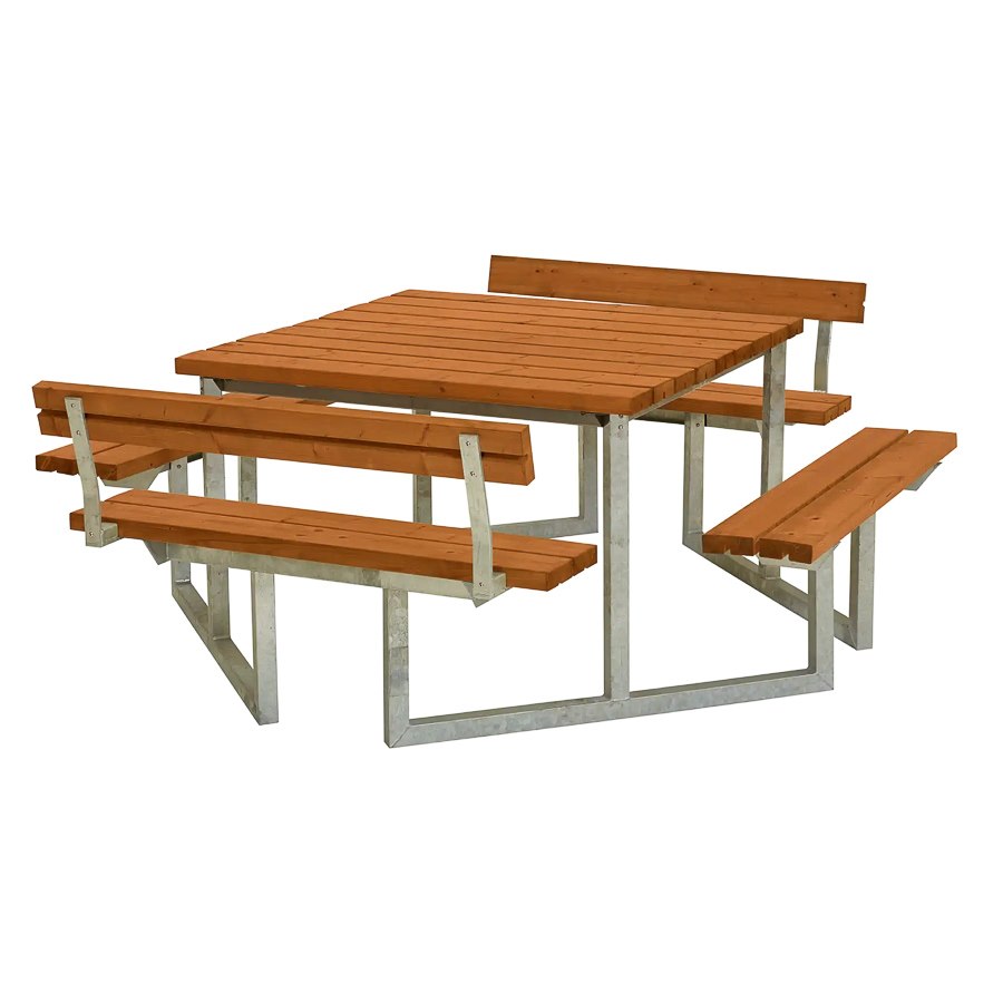 Bänkset Twist, 8-sits, 2 ryggstöd, teak