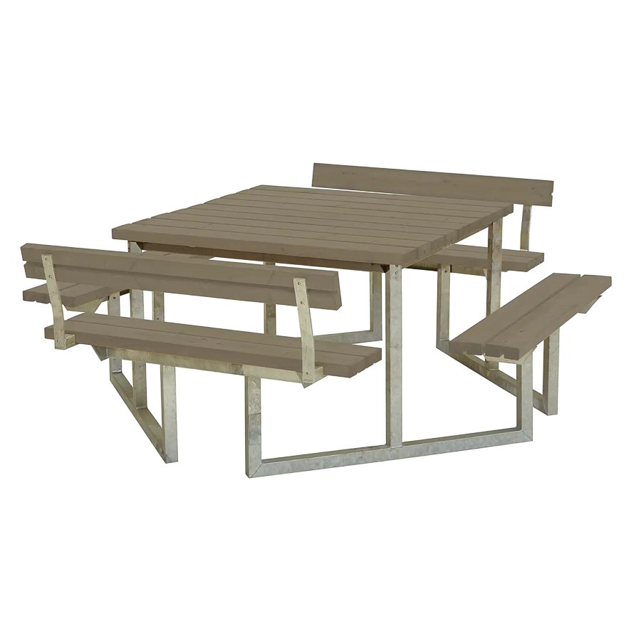 Bänkset Twist, 8-sits, 2 ryggstöd, gråbrun
