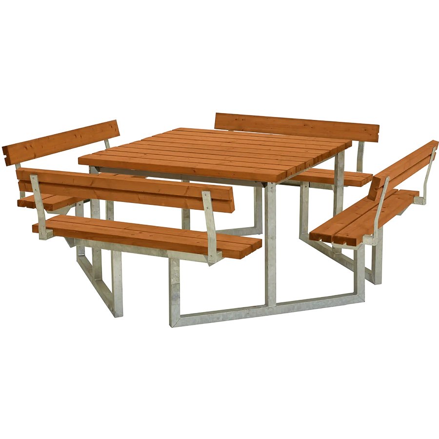 Bänkset Twist, 8-sits, 4 ryggstöd, teak