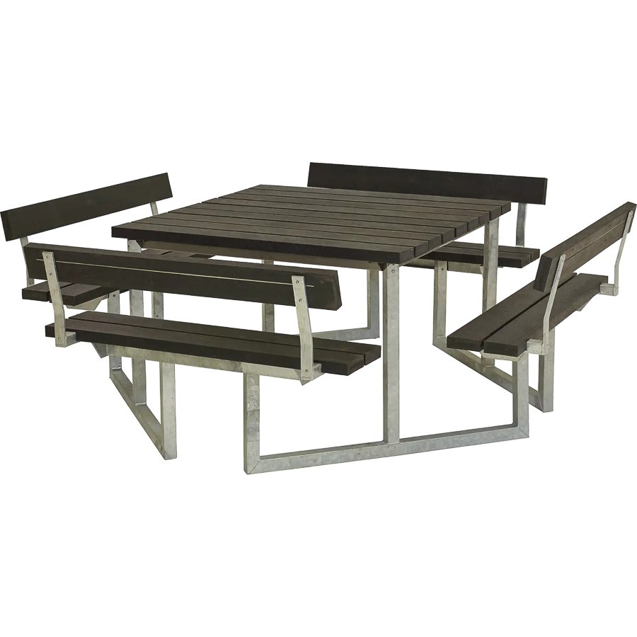Bänkset Twist, 8-sits, 4 ryggstöd, ReTex, svart