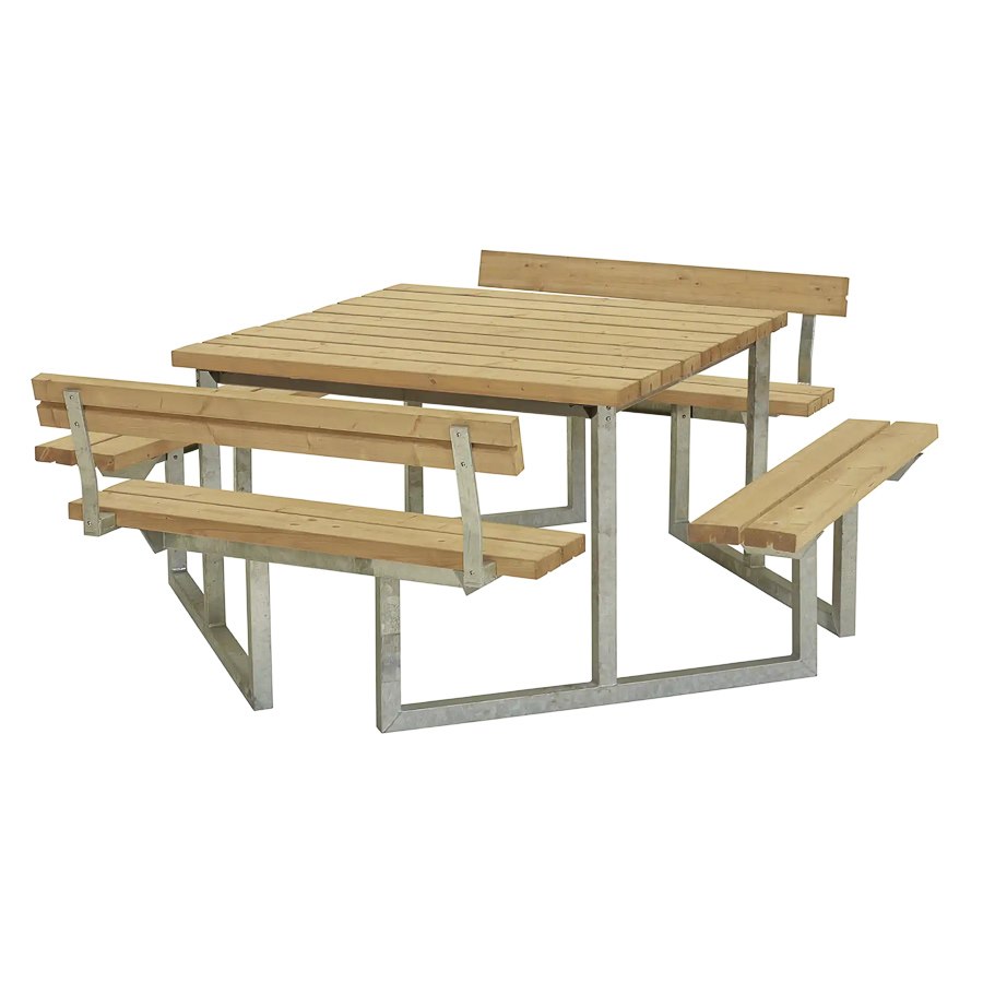 Bänkset Twist, 8-sits, 2 ryggstöd, Thermowood, natur