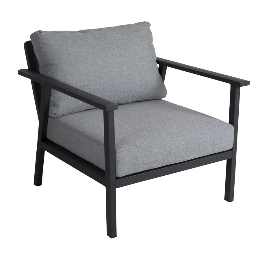 Loungefåtölj Samvaro, sh. 43 cm, antracitgrå