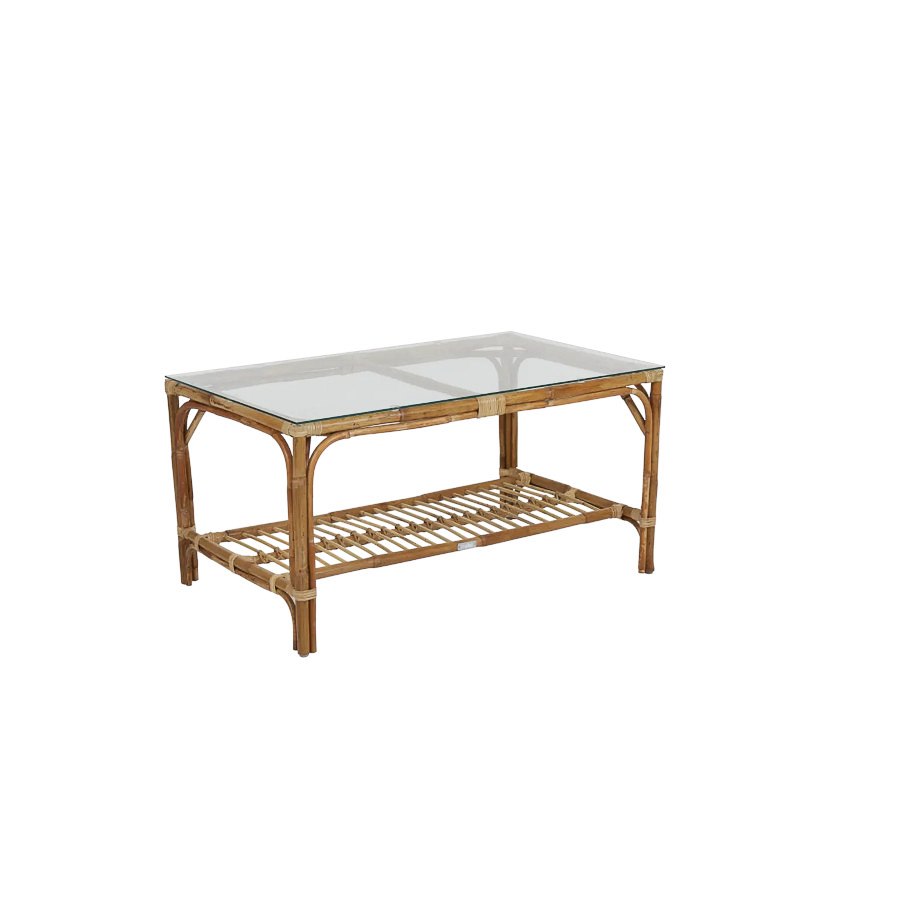 Soffbord Astrakan, 100x60 cm, natur/glas