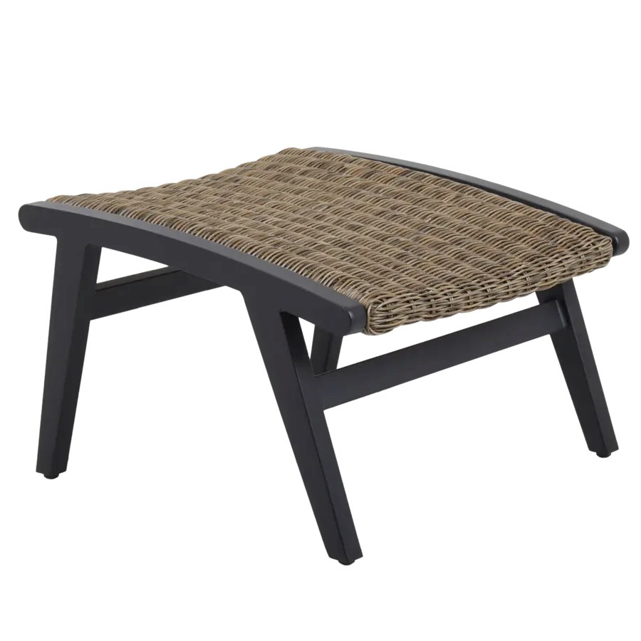 Fotpall Kira, 54x56x36 cm, svart/natur