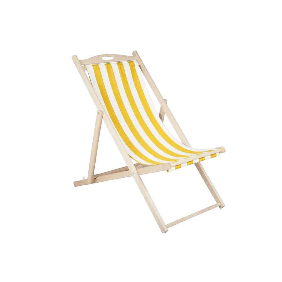 Strandstol Dingla, sh. 30 cm, gul/vit
