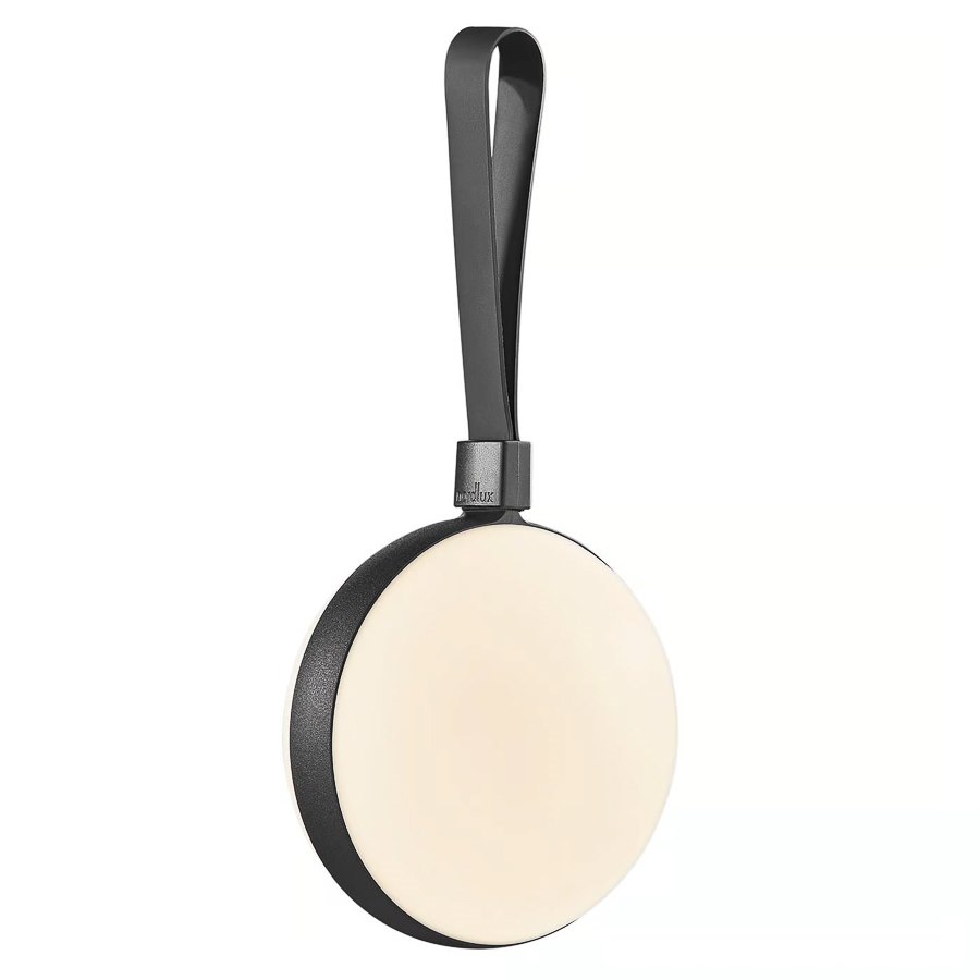 Uppladdningsbar lampa Bring To-Go, dia 12 cm, vit/svart