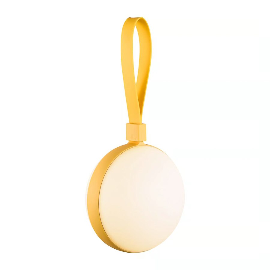 Uppladdningsbar lampa Bring To-Go, dia 12 cm, vit/gul