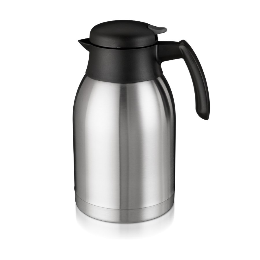 Termoskanna, 2L, rostfri stål/svart