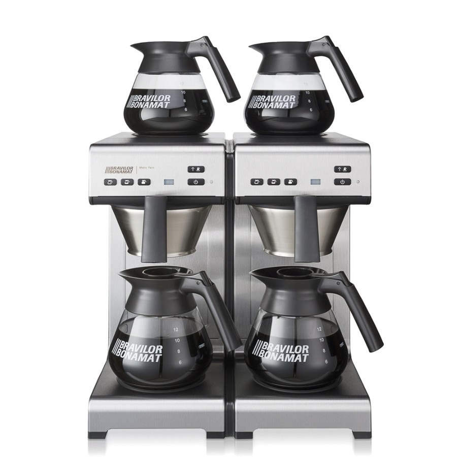 Snabbfilterbryggare Matic Twin, 4 kannor, rostfritt stål/svart