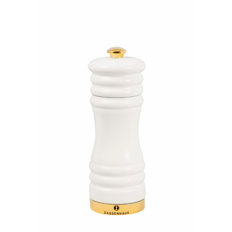 Saltkvarn München, 15 cm, vit/guld
