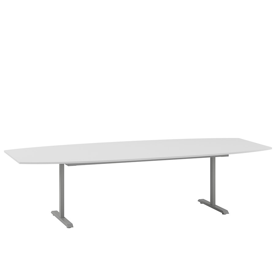 Konferensbord Fix, Vit bordsskiva, Silvergrått stativ 420x120cm