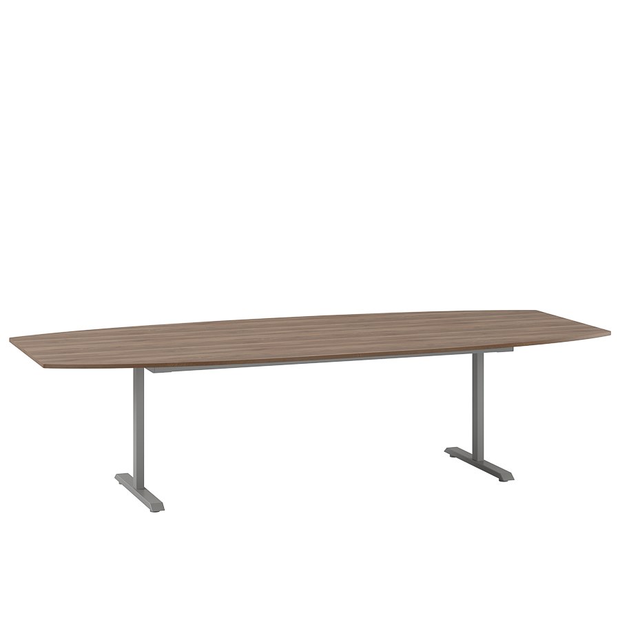 Konferensbord Fix, Valnöt bordsskiva, Silvergrått stativ 420x120cm