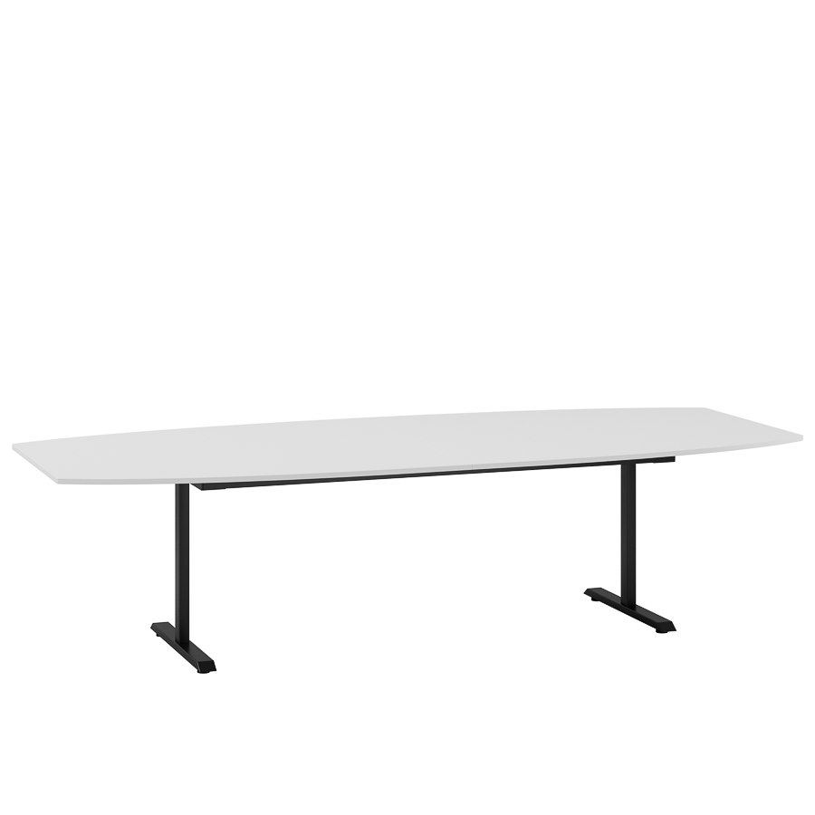Konferensbord Fix, Vit bordsskiva, Svart stativ 200x80cm
