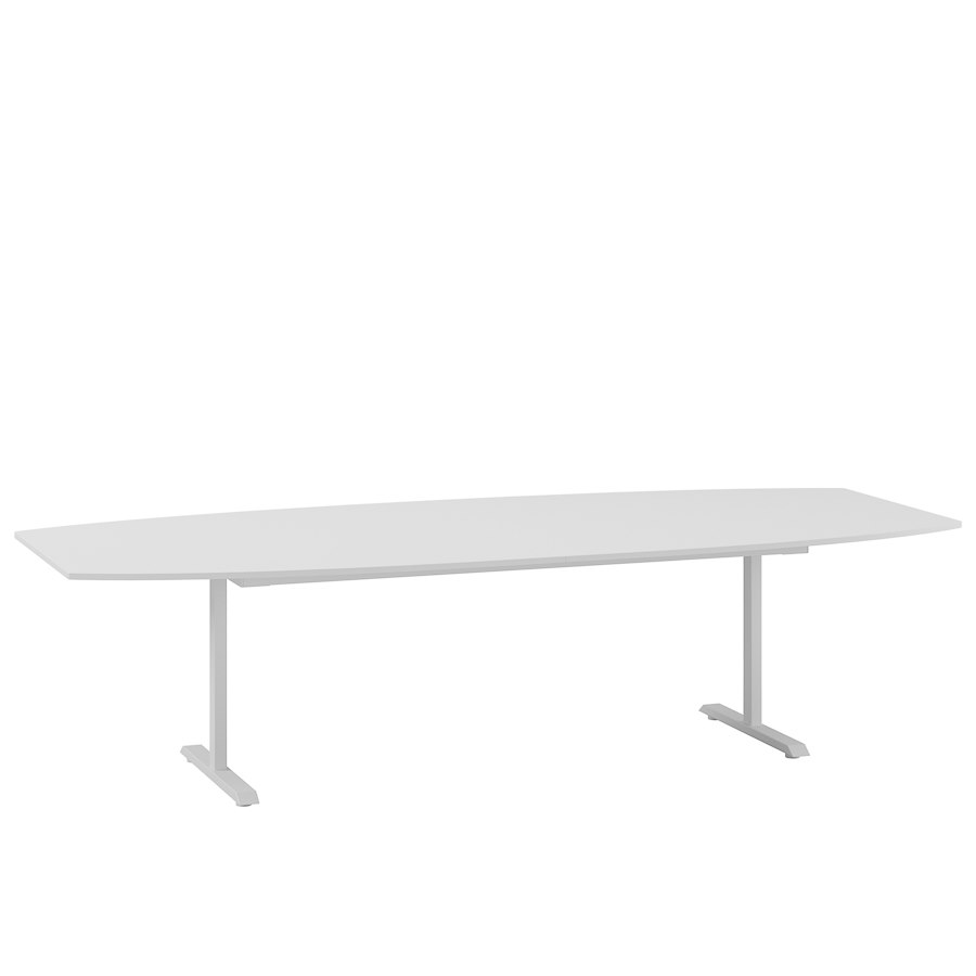 Konferensbord Fix, Vit bordsskiva, Vitt stativ 420x120cm