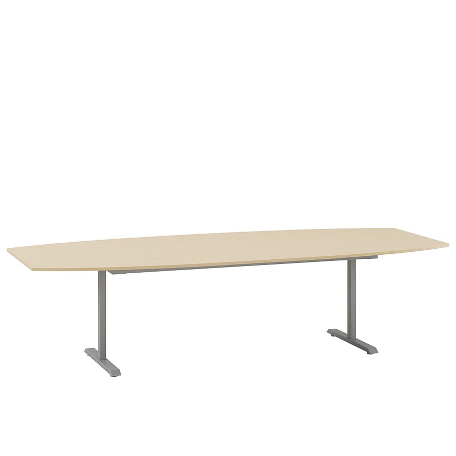 Konferensbord Fix, Björk bordsskiva, Silvergrått stativ 280x120cm