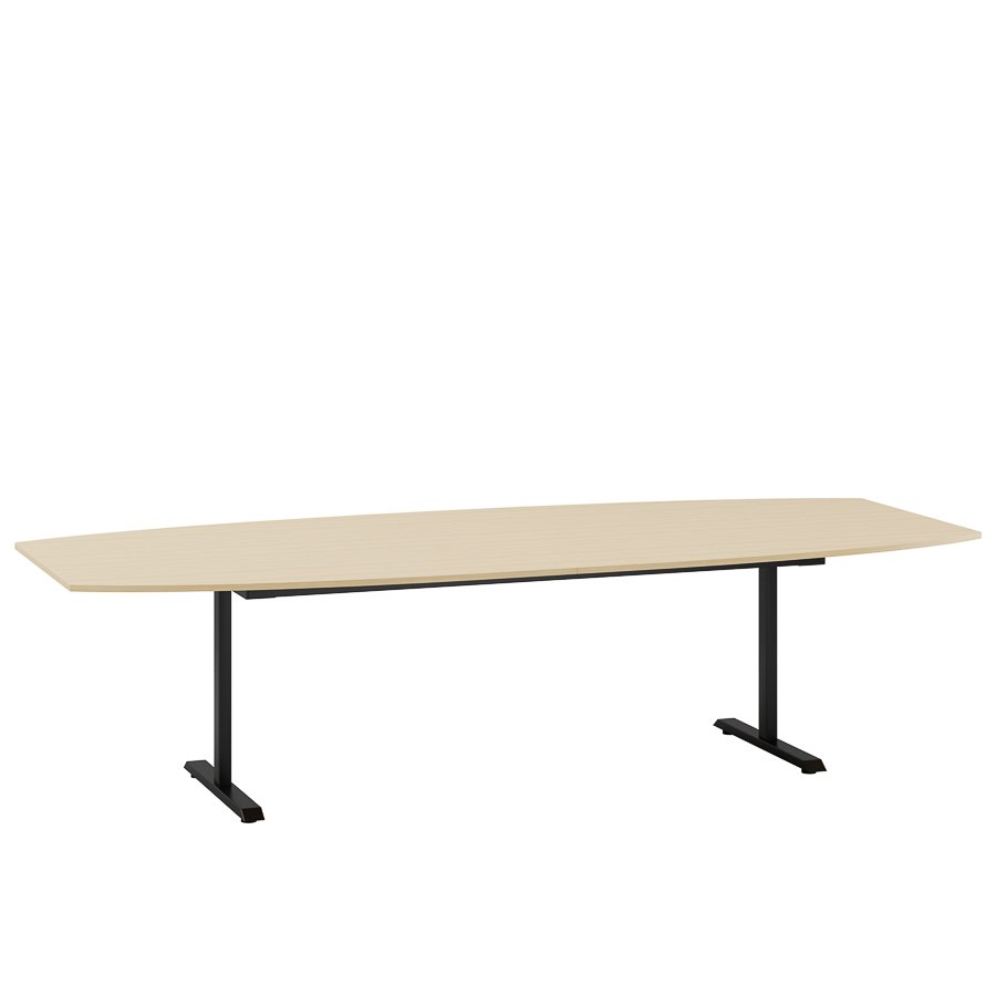 Konferensbord Fix, Björk bordsskiva, Svart stativ 280x120cm