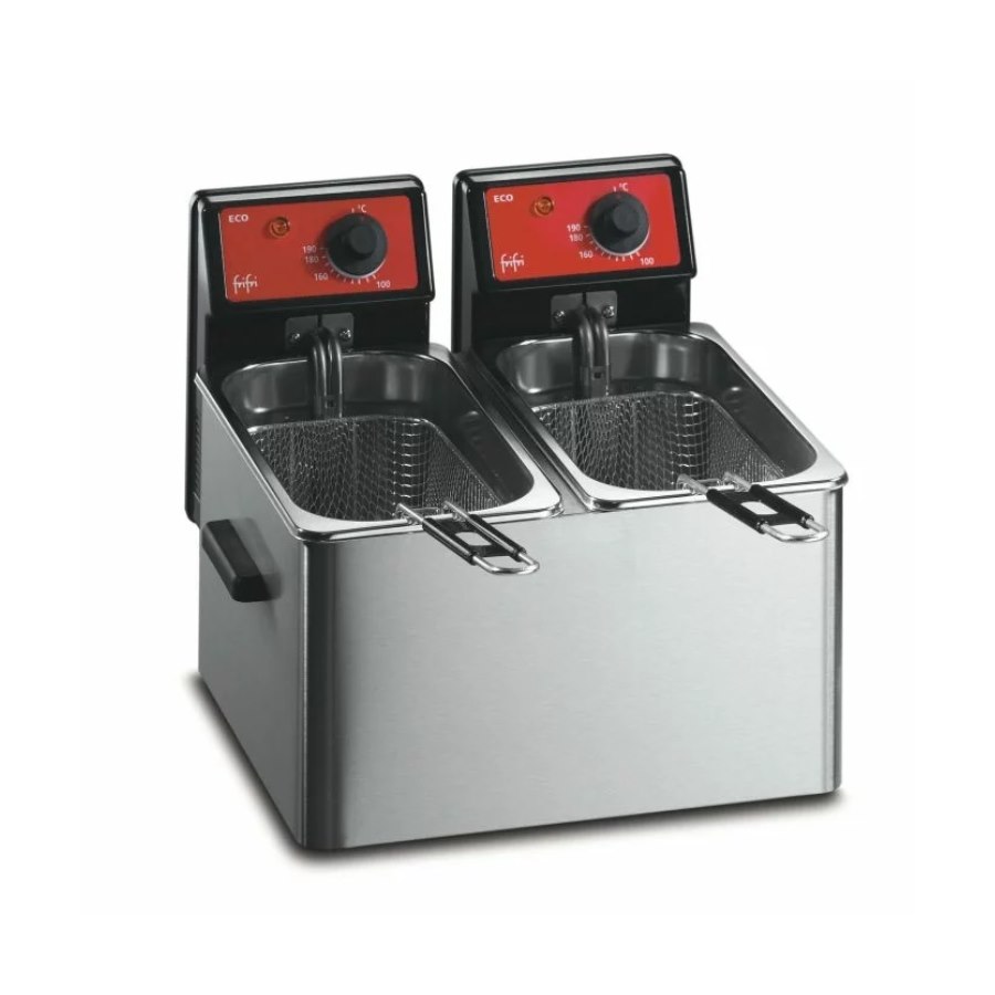 Fritös bänk dubbel ECO 4+4, 34,8x37,5x29,5 cm, rostfri