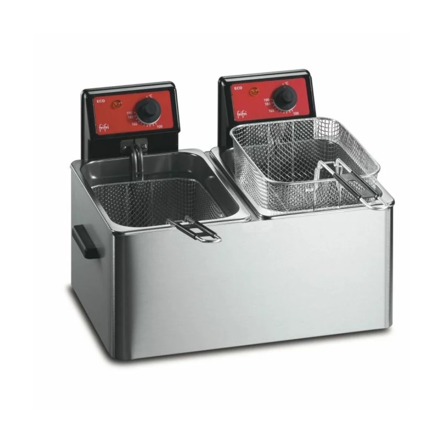 Fritös bänk dubbel ECO 6+6, 45x37,5x29,5 cm, rostfri