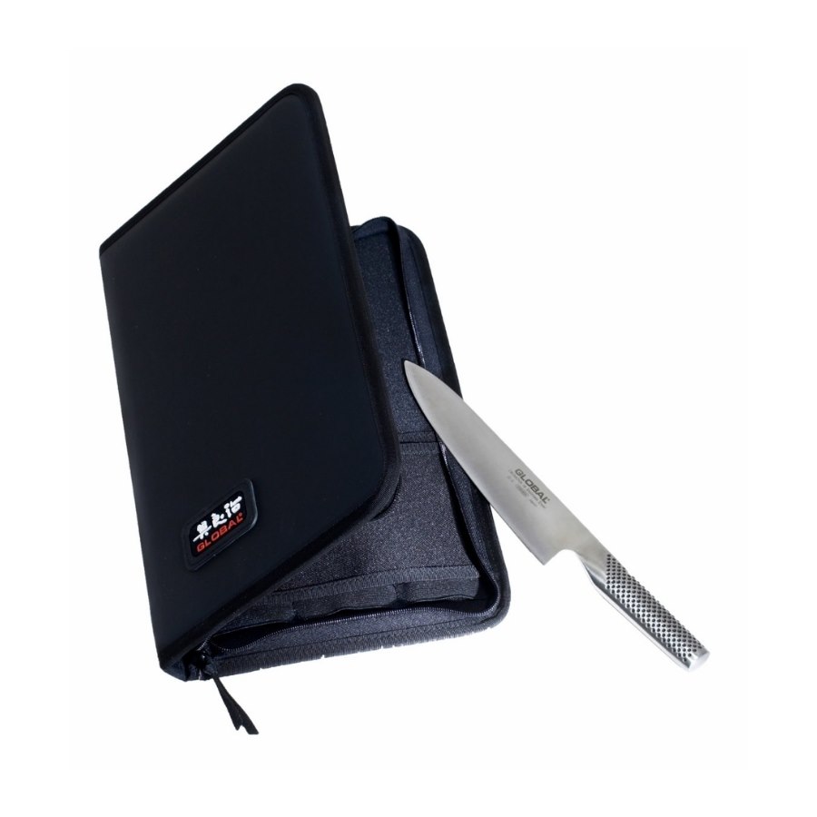 Knivetui 7 knivar, 23,5x37,5x3 cm, svart