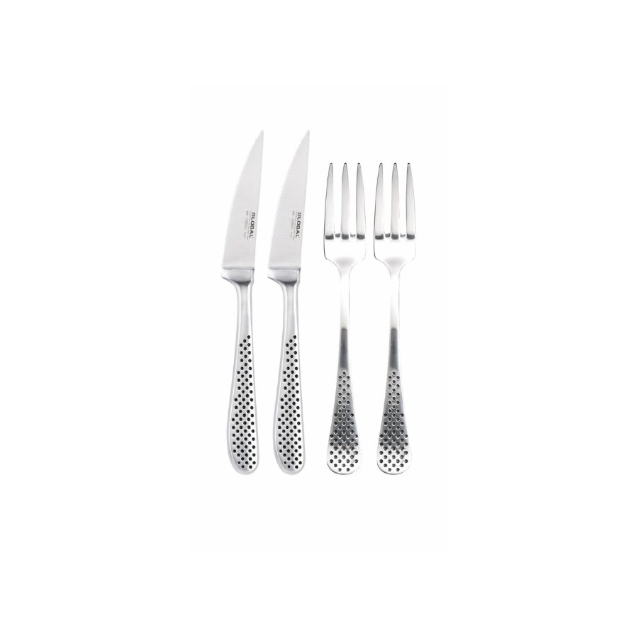 Bestickset, 2 gaffel + 2 kniv, rostfri