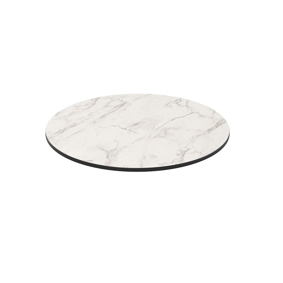 Bordsskiva kompaktlaminat, dia. 90 cm, white marble
