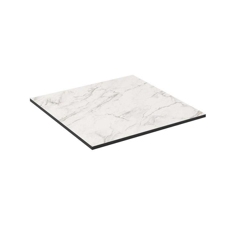 Bordsskiva kompaktlaminat, 80x80 cm, white marble