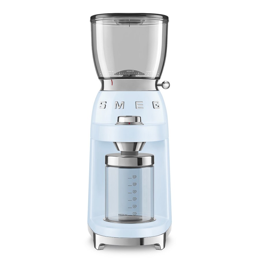 Kaffekvarn 50's Style, blank, pastellblå