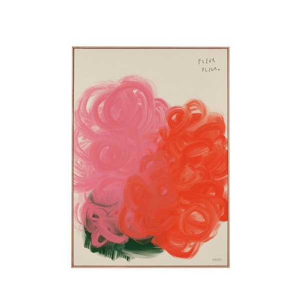 Wall of Art, 72,5x102,5x3 cm, mörk träram, Fleur fleur