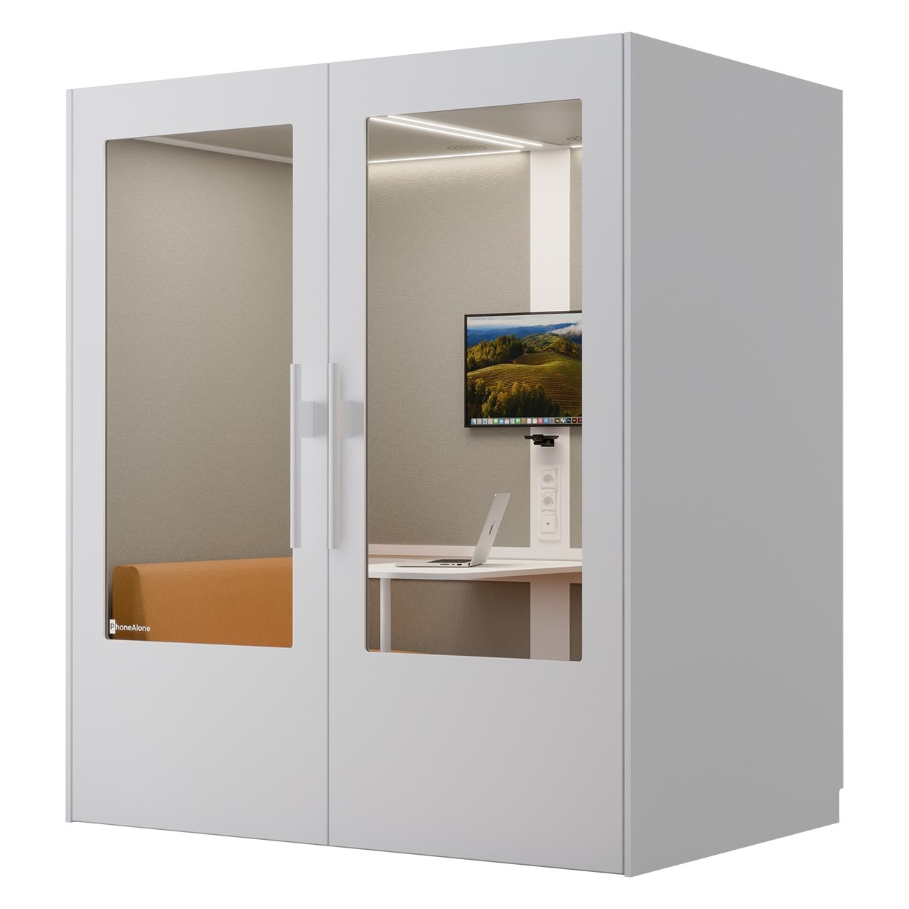 Mötesbox, tyst rum, vit