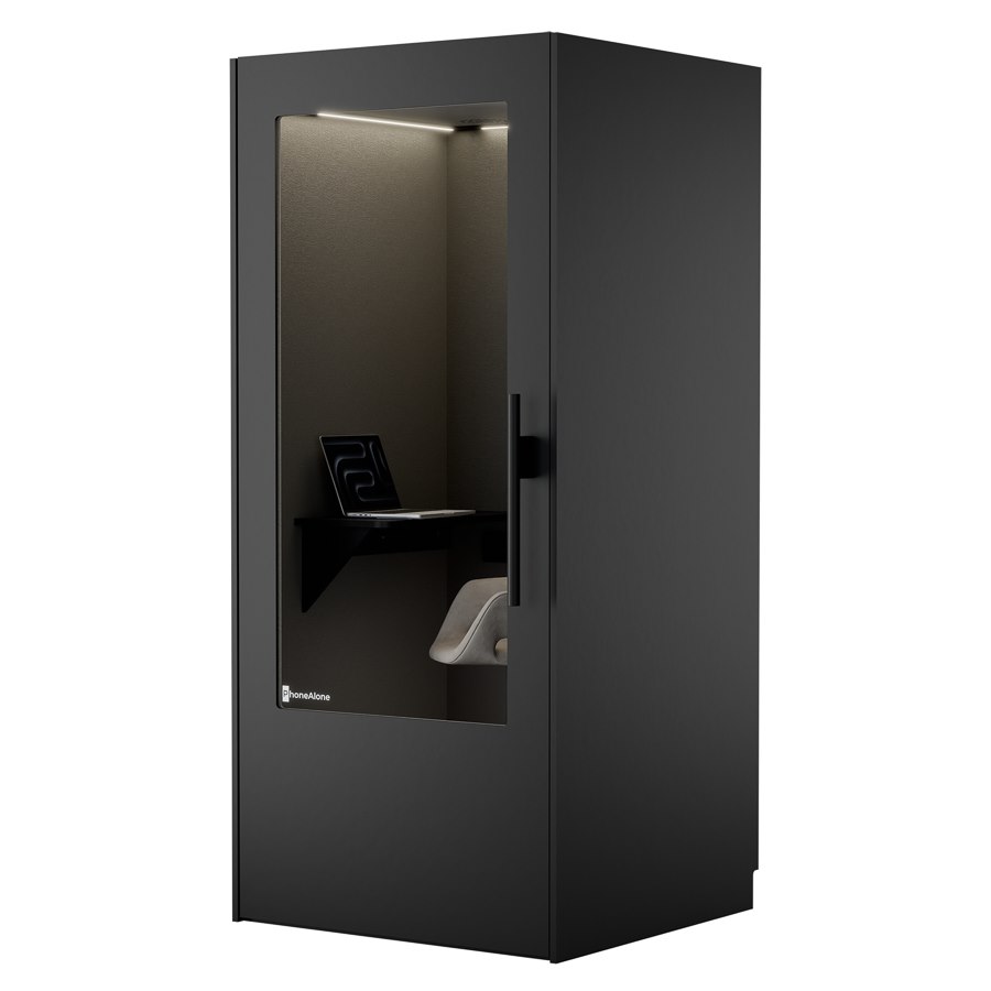 Telefonbox, tyst rum, svart