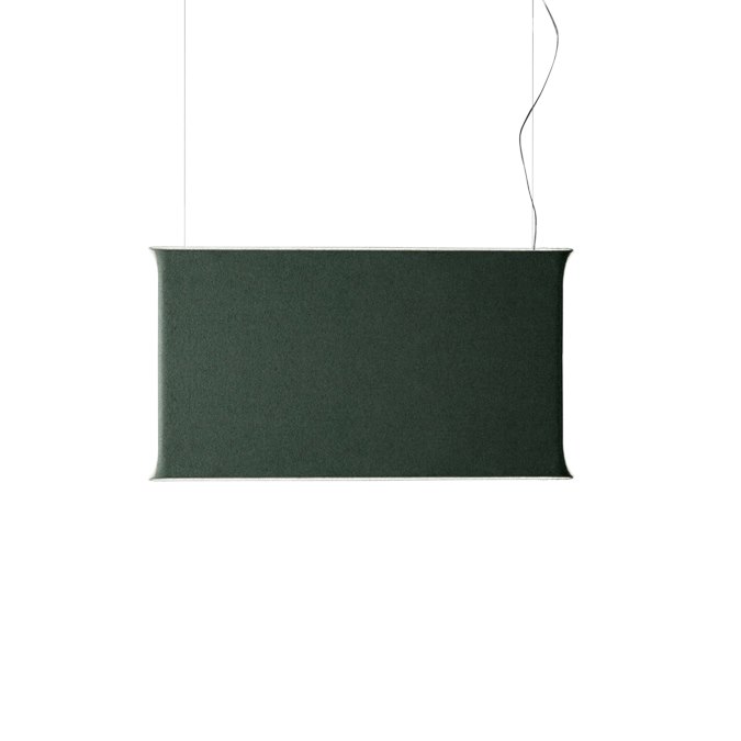 Akustikbelysning Trumpet, up/downlight, 104x58x8 cm, mörkgrå