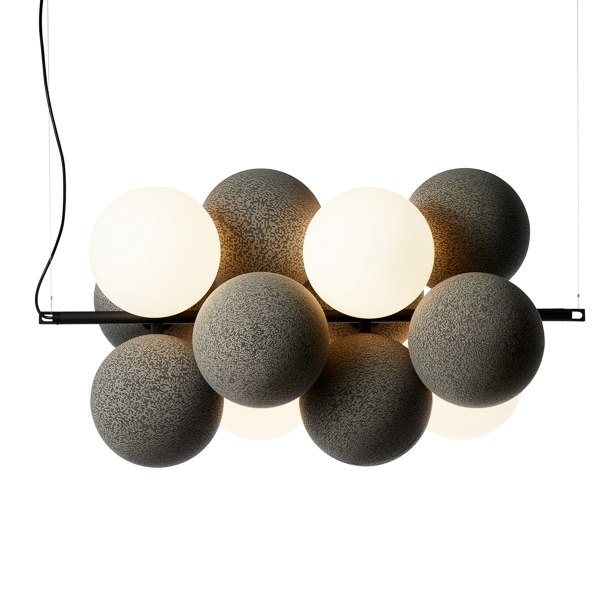 Akustiklampa Holly, horisontell, 105x58,5x54 cm, ljus grå