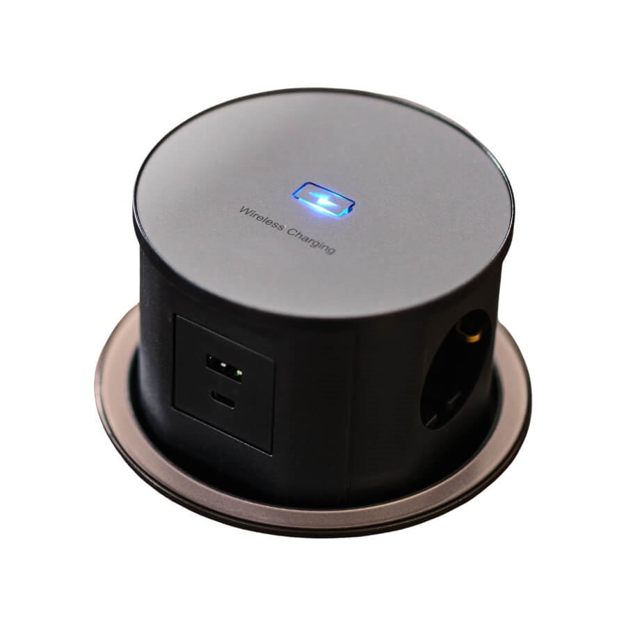 Teknixbox Pop Up, dia. 12 cm, silvergrå