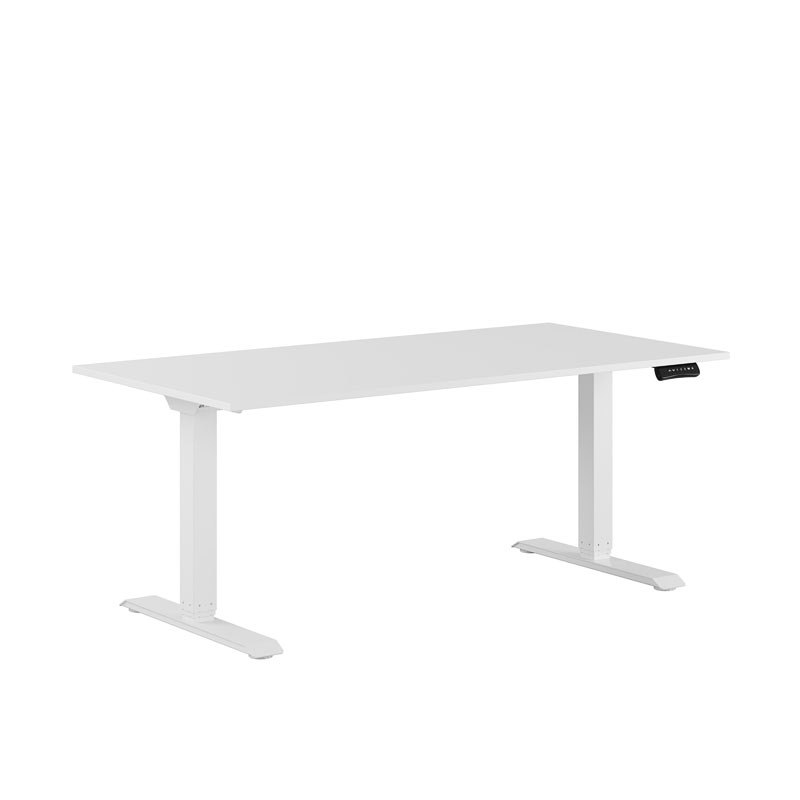 Höj och sänkbart skrivbord, 2-motorigt, vitt stativ, vit bordsskiva 160x80cm 39445