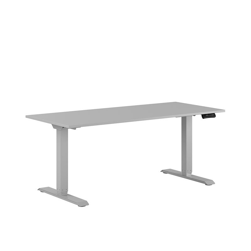 Höj och sänkbart skrivbord, 2-motorigt, grått stativ, grå bordsskiva 160x70cm