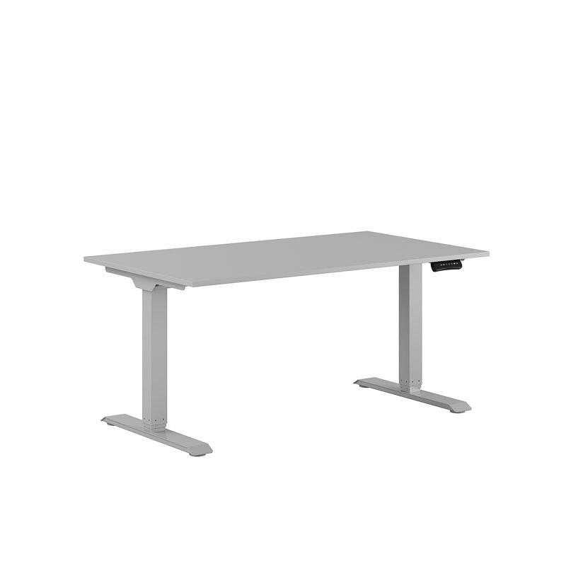 Höj och sänkbart skrivbord, 2-motorigt, grått stativ, grå bordsskiva 140x80cm 39307