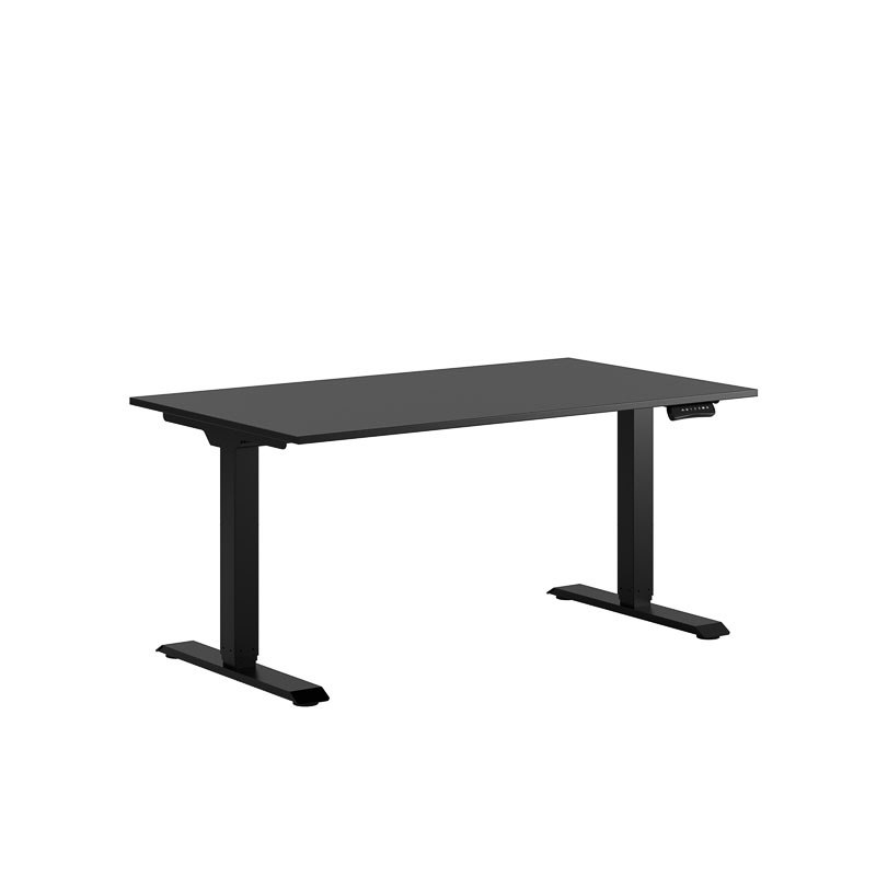 Höj och sänkbart skrivbord, 2-motorigt, svart stativ, svart bordsskiva 140x80cm
