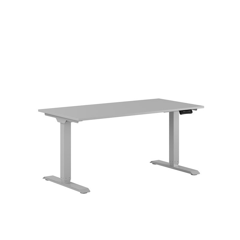 Höj och sänkbart skrivbord, 2-motorigt, grått stativ, grå bordsskiva 140x70cm 39306