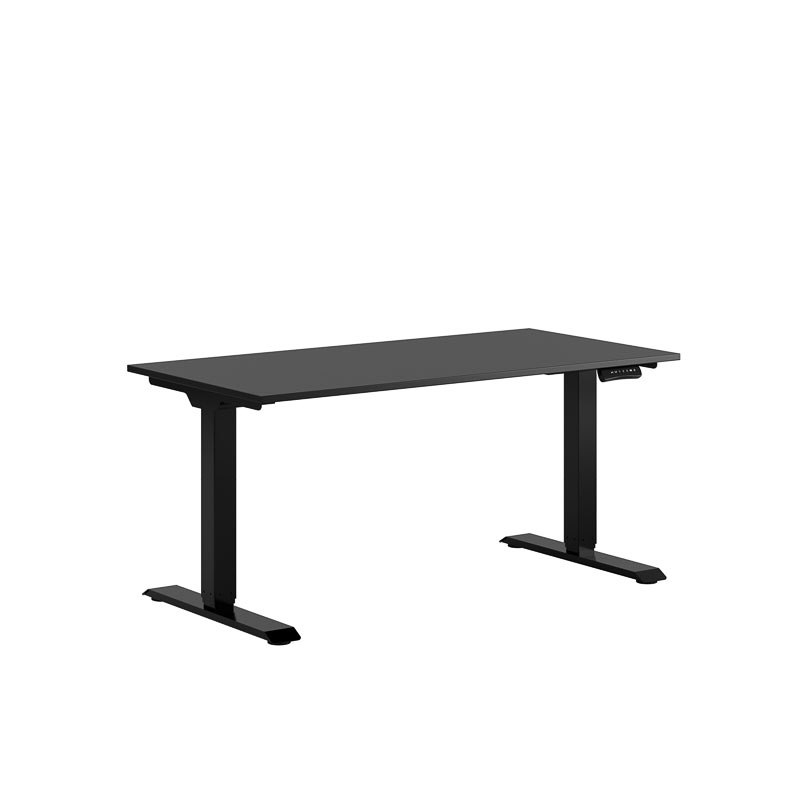 Höj och sänkbart skrivbord, 2-motorigt, svart stativ, svart bordsskiva 140x70cm