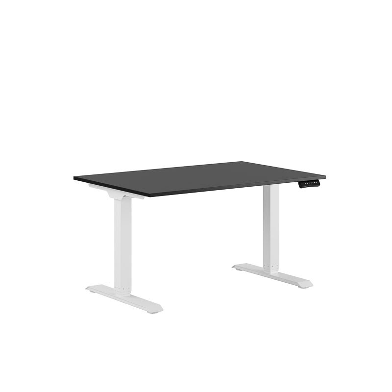 Höj och sänkbart skrivbord, 2-motorigt, vitt stativ, svart bordsskiva 120x80cm 39425
